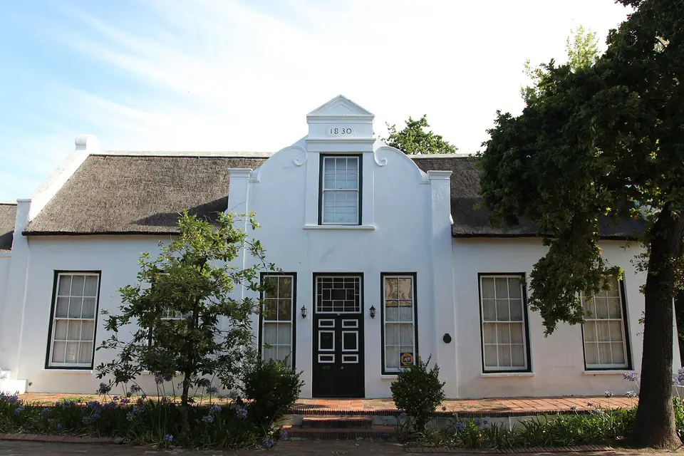 The white gabled Pierneef Museum, a Cape Dutch house on Dorp Street in Stellenbosch