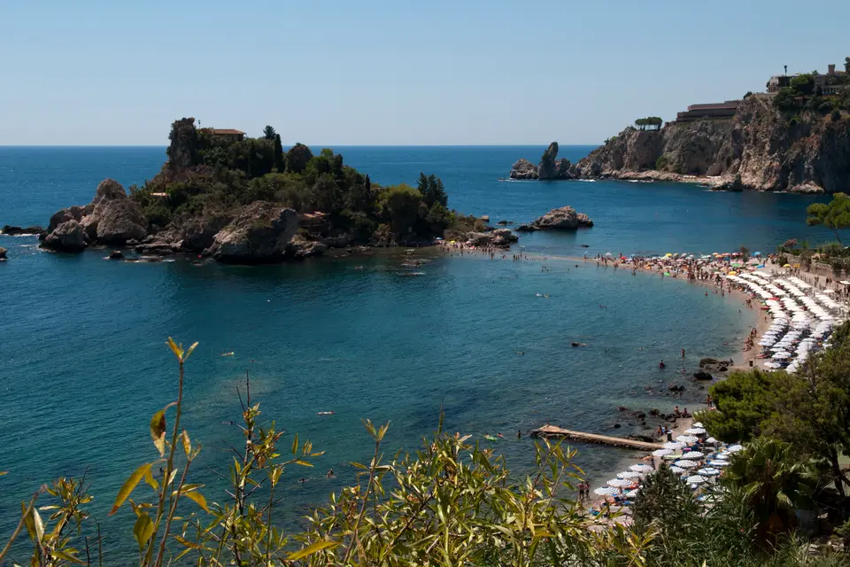 Isola Bella and its bay below Taormina