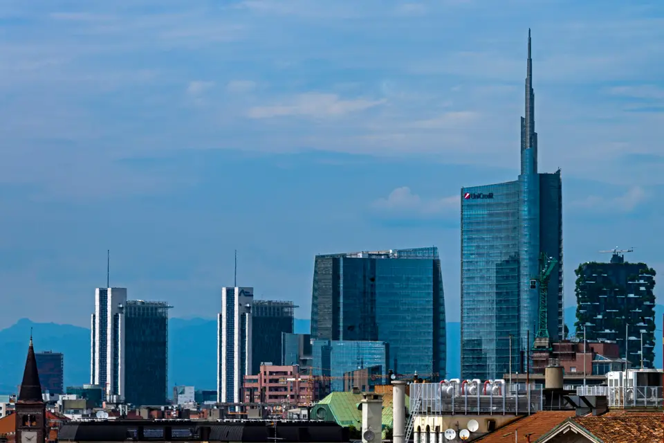 Skyscrapers of the Porta Nuova district, including the UniCredit Tower