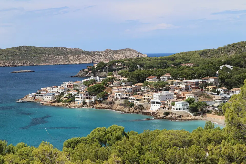 The small seaside village of Sant Elm on turquoise water near Andratx in Mallorca